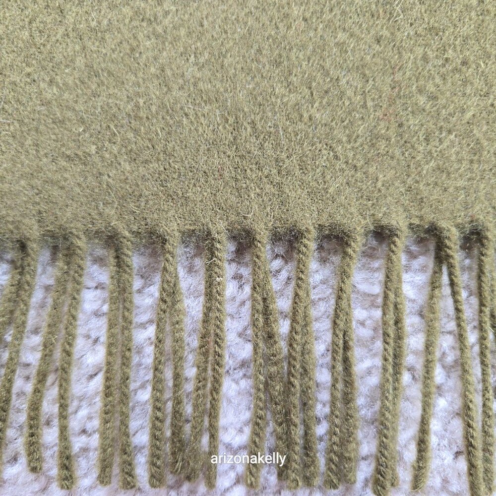 COS Wool Scarf Green Fringe Oblong - Picture 6 of 12